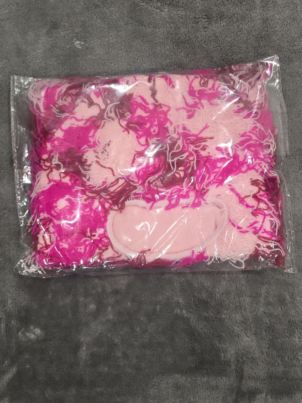 Pink & Fuchsia Shaggy Ski Mask